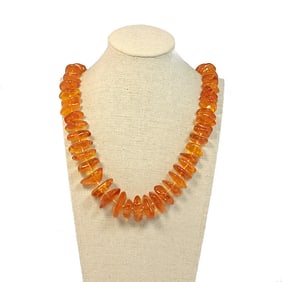 A FABULOUS LARGE 94 GRAMS NATURAL BALTIC AMBER NECKLACE 30"