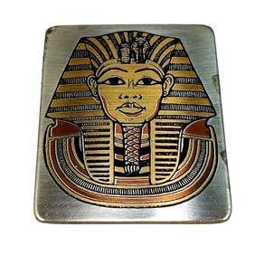 AN EGYPTIAN REVIVAL DAMASCENE BROOCH BY REED AND BARTON