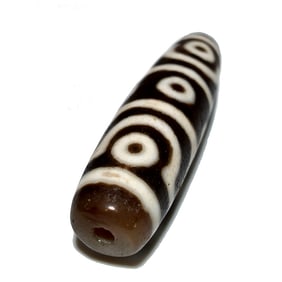FINE SINO TIBETAN AGATE DZI BEAD 55MM 8 EYES DRAGON TOOTH PATTERN
