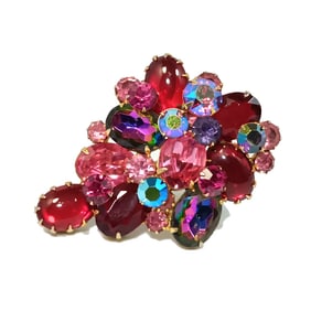 FINE VINTAGE LARGE JULIANA WATERMELON BROOCH 2.9"