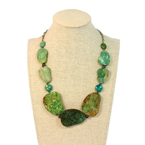 IMPRESSIVE SOUTHWESTERN NECKLACE STERLING TURQUOISE BY BARSE