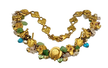 AN ENCHANTING NECKLACE BY MARY DEMARCO GARDEN MOTIF NATURAL STONES