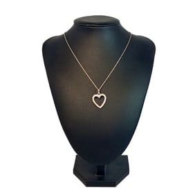 FINE 18K WHITE GOLD DIAMOND HEART NECKLACE 4.66 GRAMS 18" LONG