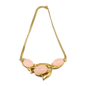 SUPERB VINTAGE TRIFARI PINK NECKLACE  17"