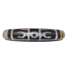 A BEAUTIFUL  RARE SINO-TIBETAN AGATE DZI BEAD VARJA BUDDHIST 60MM
