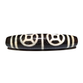 LARGE SINO TIBETAN MASTER AGATE DZI BEAD COINS 73MM