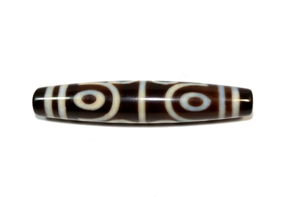 A FINE SINO-TIBETAN AGATE DZI MASTER BEAD HUGE 78MM    8 EYES