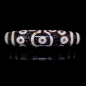 FINE MASTER DZI AGATE BEAD 15 EYES SINO-TIBETAN  65MM
