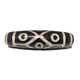 LARGE SINO TIBETAN MASTER AGATE DZI BEAD 63MM  9 EYES TURTLE PATTERN