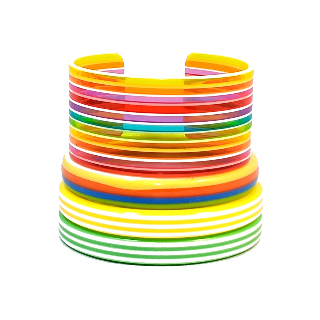 A VINTAGE LOT OF 4 LAMINATED LUCITE BRACELET (1 of 4)