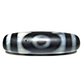 SINO TIBETAN AGATE DZI BEAD 3 EYES 39MM