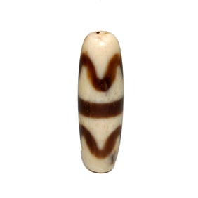 FINE AGATE SINO TIBETAN DZI BEAD 37MM
