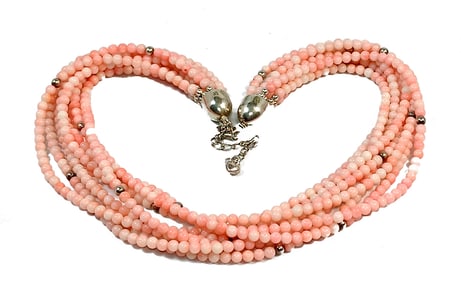 A JAY KING NATURAL CORAL 8 STRAND NECKLACE 86 GRAMS 18"