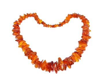 A LARGE NATURAL BALTIC AMBER NECKLACE 91 GRAMS  24" LONG