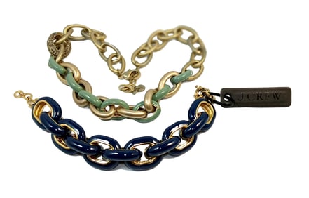 A NECKLACE AND BRACELET BY DESIGNER J. CREW