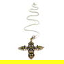 A STUNNING LARGE CROSS NECKLACE GEMSTONES STERLING SILVER  26" LONG