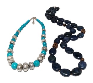 A BEAUTIFUL COSTUME JEWELRY LOT OF 2 NECKLACES BY  COLDWATER  CREEK