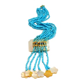 A FABULOUS  BEADED NATIVE AMERICAN NECKLACE MOTHER OF PEARL 17"