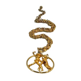 A VINTAGE FIGURAL NECKLACE SPANISH DANCERS 17"