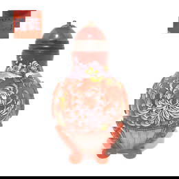 AN EXQUISITE RARE ANTIQUE CHINESE PEKING GLASS SNUFF BOTTLE 18-19TH C