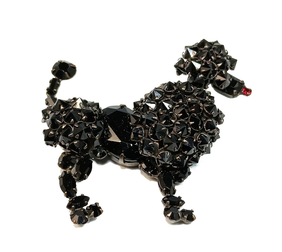A BEAUTIFUL SIGNED SCHREINER DESIGNER VINTAGE BROOCH POODLE MID CENTURY (1 of 9)