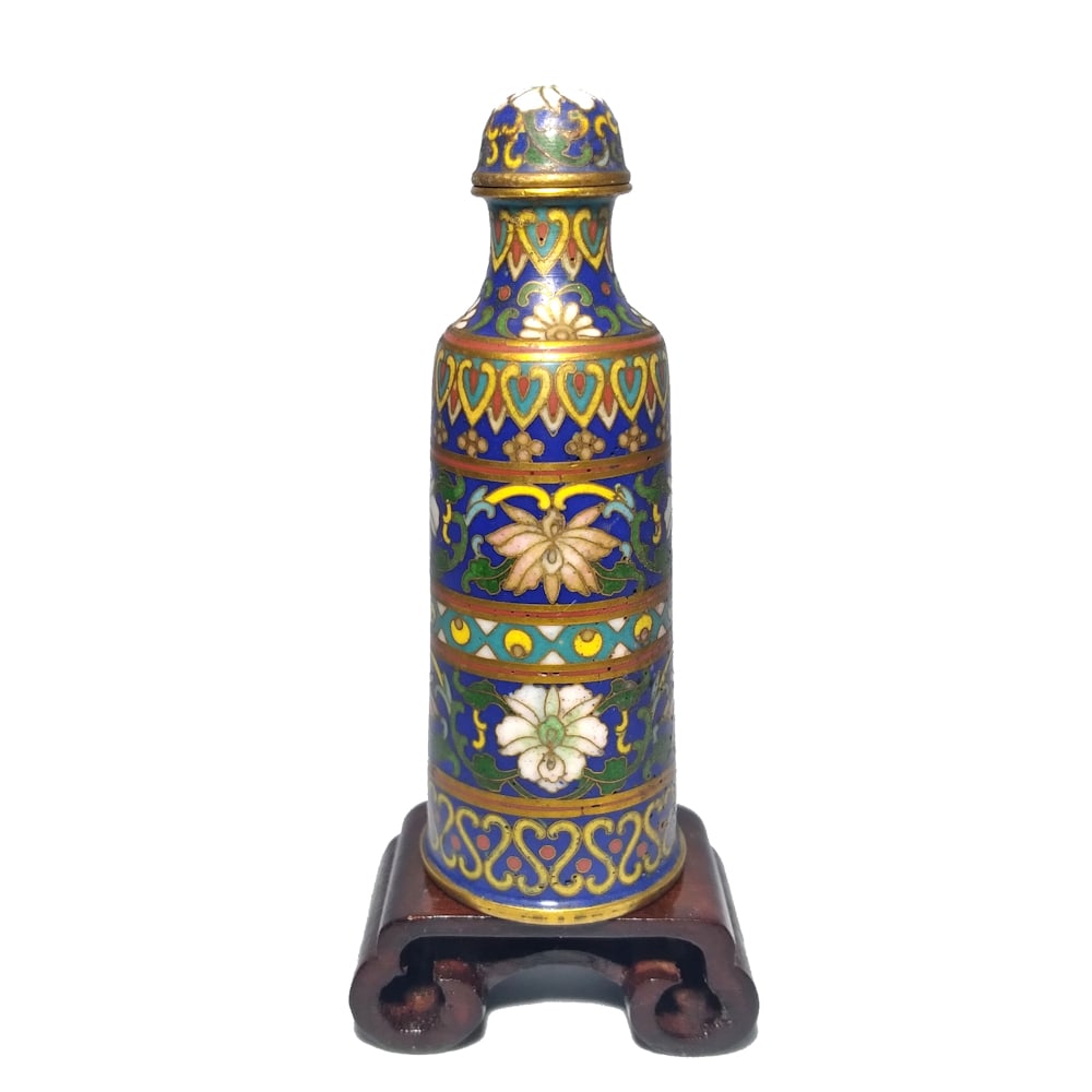 ANTIQUE VERY FINE RARE CHINESE CLOISONNE SNUFF BOTTLE 18C (1 of 7)