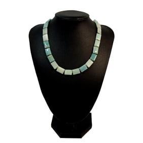 A STUNNING JADEITE AND STERLING  NECKLACE ESTATE
