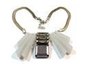 A STYLISH LUCITE NECKLACE MADE IN ITALY SIGNED WHISTLES 18"