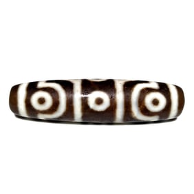 FINE SINO TIBETAN AGATE DZI BEAD 55MM  8 EYES DRAGON TOOTH PATTERN