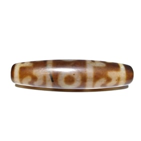 FINE DZI AGATE BEAD SINO-TIBETAN 3 EYES  54MM