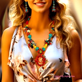 A JEWELRY SET LIKE NO OTHER - HANDCRAFTED LUXURY AWAITS! NECKLACE EARRINGS ORIGINAL BY STEFAN DINU
