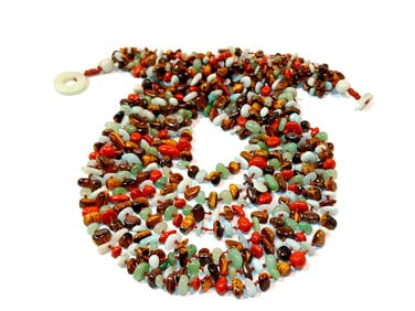 A STUNNING VINTAGE 8 STRANDS VINTAGE JAY KING GEMSTONE NECKLACE 20" 200 GR