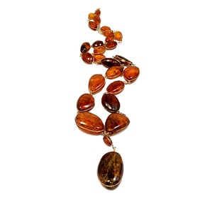 A FABULOUS NATURAL BALTIC AMBER NECKLACE 26" 45 GRAMS