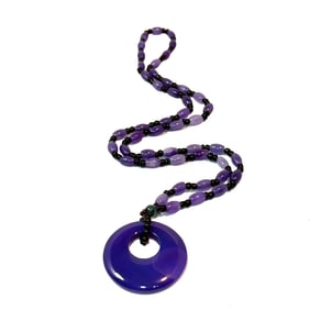 A BEAUTIFUL CHALCEDONY NECKLACE 24" 42 GRAMS