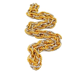 A STUNNING SIGNED DESIGNER NECKLACE BY LES BERNARD 28"