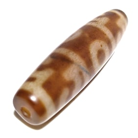 FINE DZI AGATE BEAD SINO-TIBETAN 3 EYES 54MM