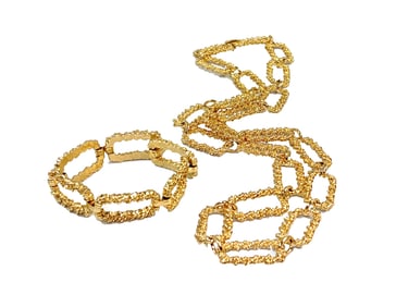 A CROWN TRIFARI MID CENTURY VINTAGE NECKLACE AND BRACELET