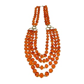 A BEAUTIFUL NATURAL BALTIC AMBER 4 STRAND NECKLACE 60 GRAMS 22"