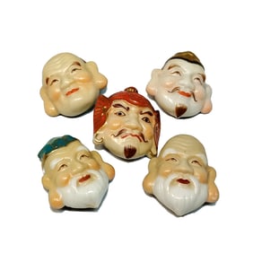 A WONDERFUL JAPANESE LOT OF 5 TOSHIKANE BUTTONS