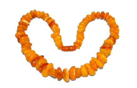 AN EXQUISITE LARGE BUTTERSCOTCH BALTIC AMBER NECKLACE 24" 81 GRAMS
