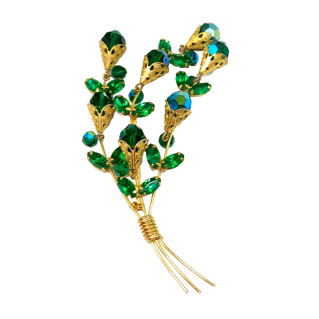 A SUPERB VINTAGE SIGNED HATTIE CARNEGIE BROOCH 4.4" LONG (1 of 5)