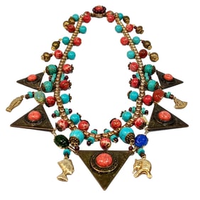 A FINE DESIGNER STATEMENT NECKLACE SIGNED BY STEFAN DINU ORIGINAL