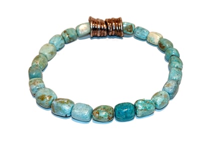 A SUPERB VINTAGE TURQUOISE NECKLACE 16" 128 GRAMS