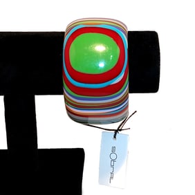 A SUPERB DESIGNER LUCITE BANGLE BY SOBRAL 2.5" D
