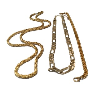 VINTAGE JEWELRY LOT GOLD FILLED GOLD SHELL NECKLACES BRACELET