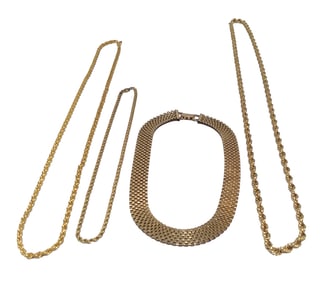 LOT OF 4 NECKLACES GOLD FILLED 1/20 12K