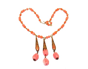 A FINE ANTIQUE CZECH NECKLACE 18"