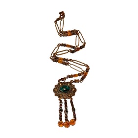 A FABULOUS ANTIQUE CZECH NECKLACE 24"