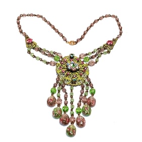 A FABULOUS ANTIQUE CZECH NECKLACE 14"