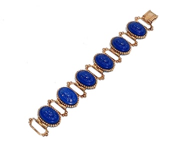 A FABULOUS VINTAGE ART DECO CZECH EGYPTIAN REVIVAL BRACELET PHARAOH